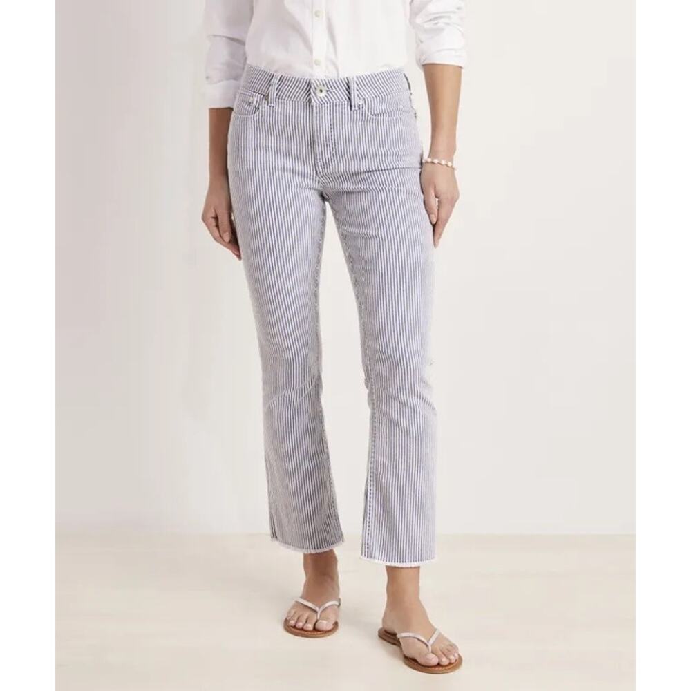 VINEYARD VINES Kick Flare Railroad Stripe Jamie Jeans Blue Women’s Size 31